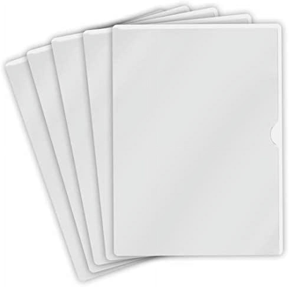 25 Pack LType Vinyl Plastic File Folders Letter Size, White Pocket