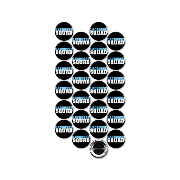 25 Pack - Lacrosse Squad Sports Pinback Buttons - 1.5 Inch