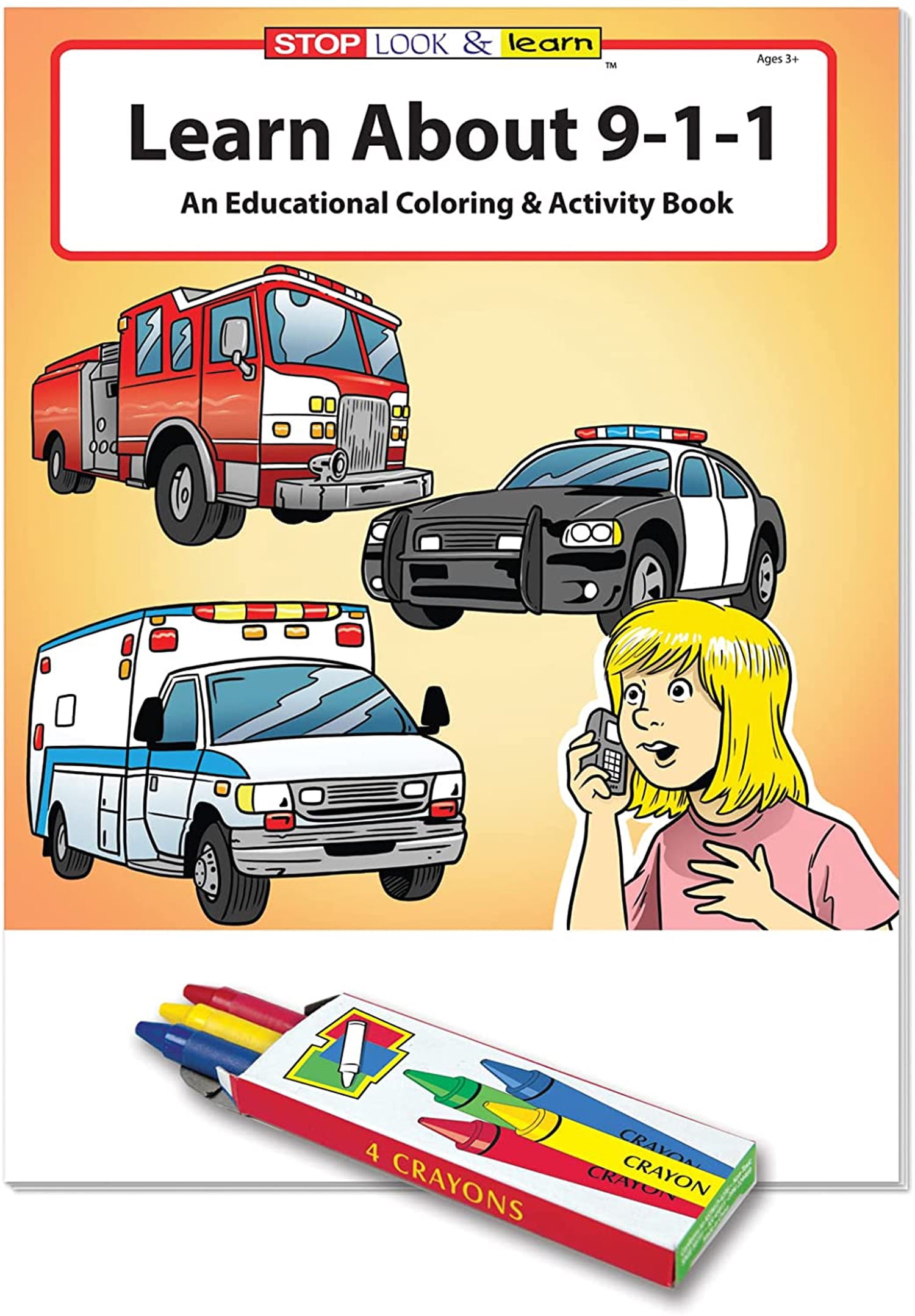 25 Pack - Learn About 911 Kid's Educational Coloring & Activity Books