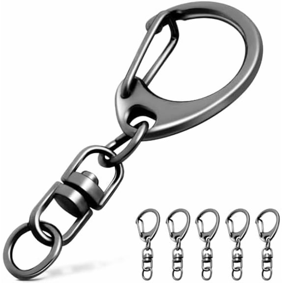 25 Pack Lobster Claw Clasps Keychain Making Kit, 1.8 Inch Keychain Clip with Swivel Snap Hooks, Bulk Key Chain Clasps for Crafts and Gift DIY Making