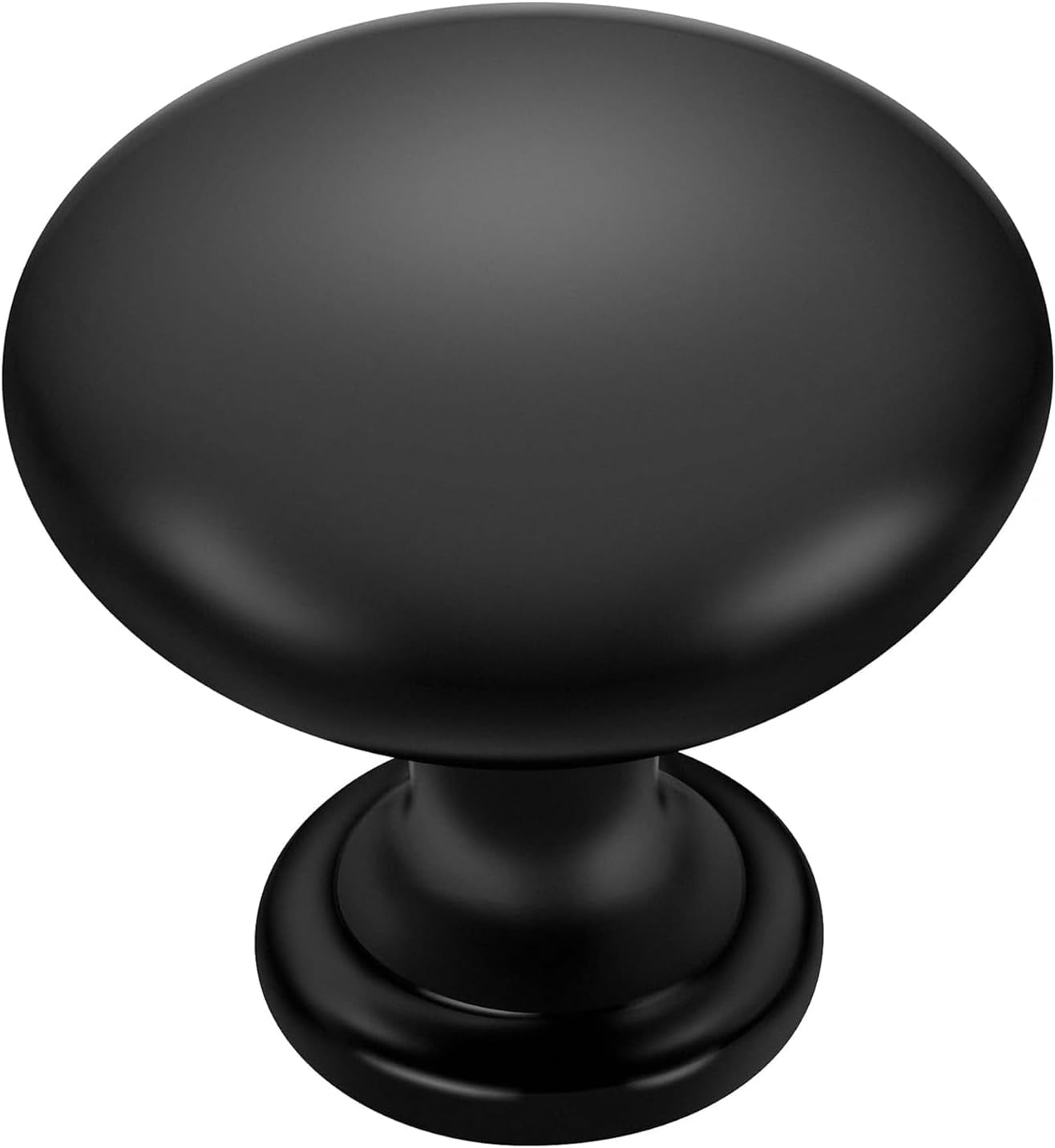 25 Pack Matte Black Cabinet Knobs 1-1/6 Inch Kitchen Cabinet Pulls Zinc Solid Drawer Knobs