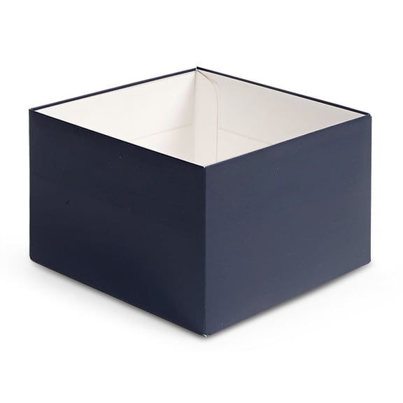 25 Pack, Matte Navy Blue Box Base, 6X6X4" for Food Packaging