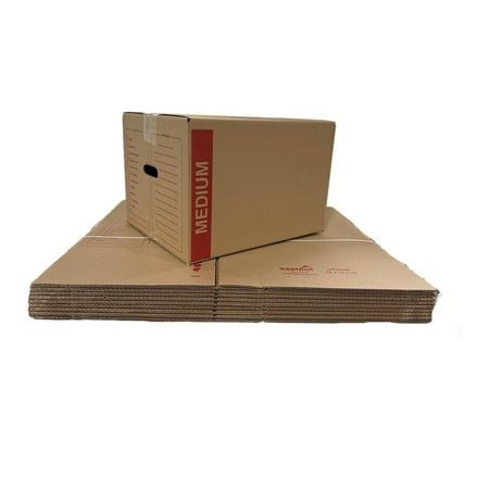 25 - Pack Medium Cardboard Moving Boxes 18x14x12 32 ECT With Handles