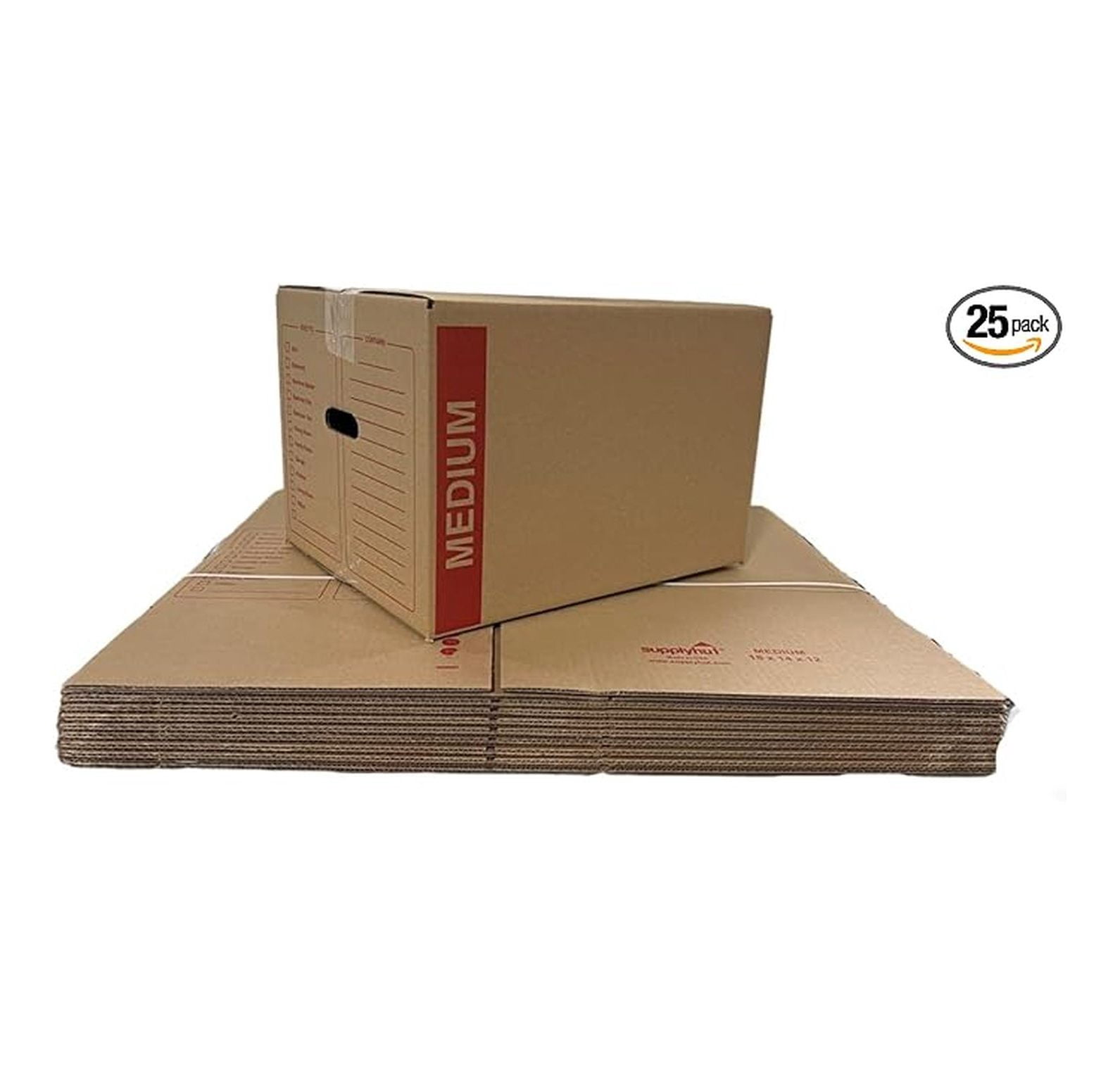 25 - Pack Medium Cardboard Moving Boxes 18x14x12 32 ECT With Handles