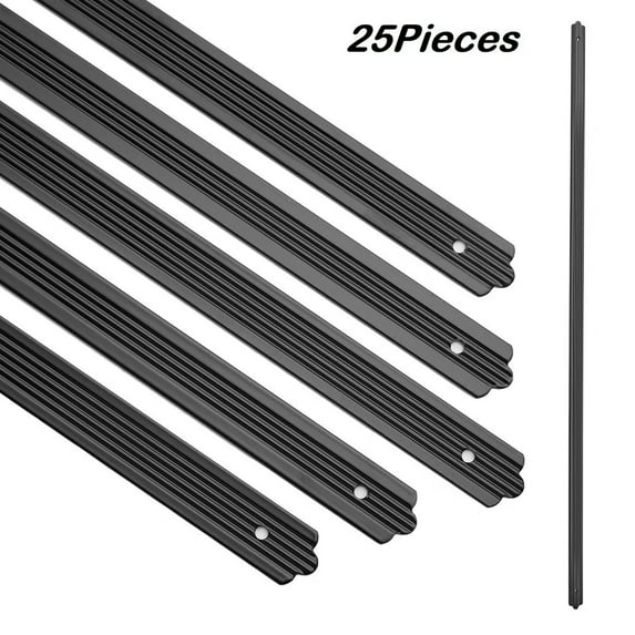 25 Pack Metal Spindles, 32.25"x1" Deck Balusters, 32.25" Flat Straight, Matte Black