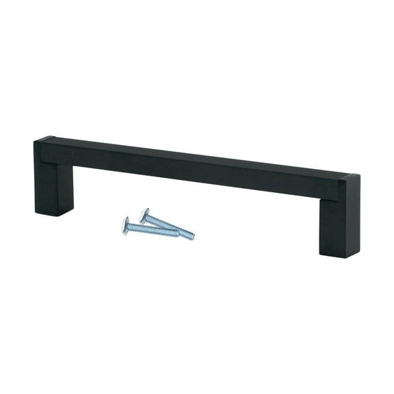 25 Pack Modern Industrial Bar 5-1/32" (128mm) Inch Center to Center, Overall Length 5-9/16" Flat Black Cabinet Hardware Pull / Handle