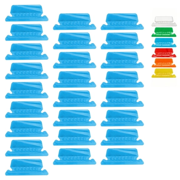 25 Pack Multicolor Plastic Hanging File Folder Tabs with Blank White Inserts for Office Filing