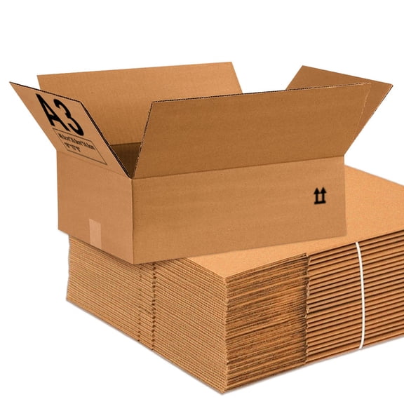 25 Pack Natural Kraft Cardboard Boxes 19" x 15" x 6" Perfect for Moving, Packing & Organizing