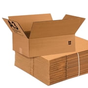 25 Pack Natural Kraft Cardboard Boxes   19 x 15 x 6   Perfect for Moving, Packing & Organizing