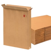 25 Pack Natural Kraft Long Narrow Cardboard Boxes   36 x 33 x 3   For Household Packing & Organizing