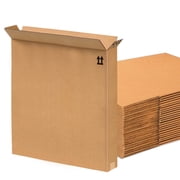 25 Pack Natural Kraft Rectangular Cardboard Boxes   24 x 4 x 24   For Home Storage & Packing