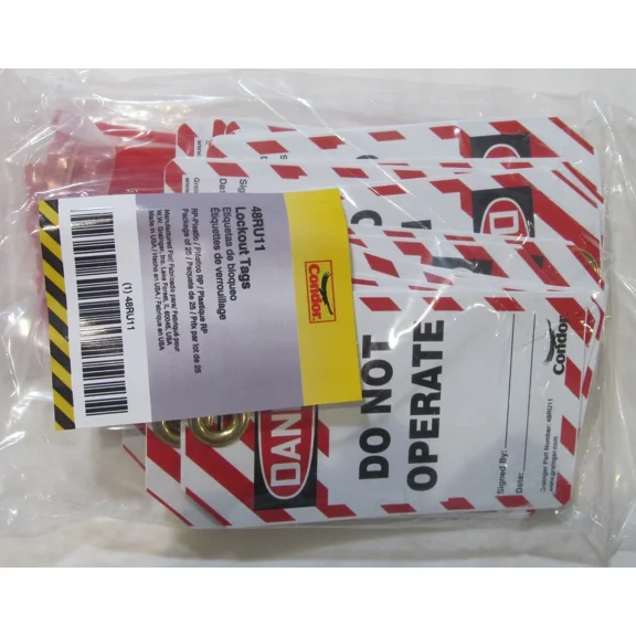 25-Pack New Condor 48Ru11 Plastic Do Not Operate Lockout Tags With Zip Ties