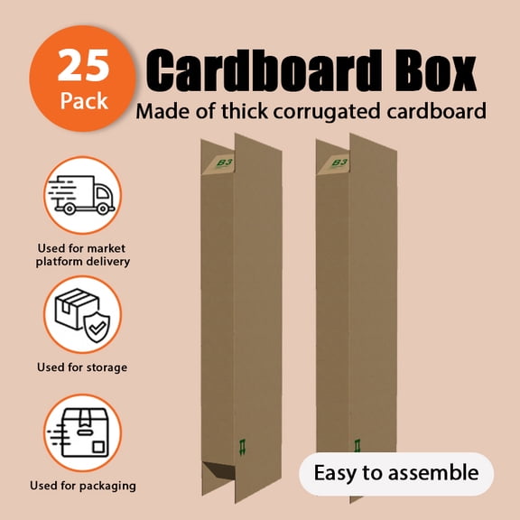 25-Pack Packaging Cartons - 12"x4"x31" Corrugated Boxes for Shipping & Storage