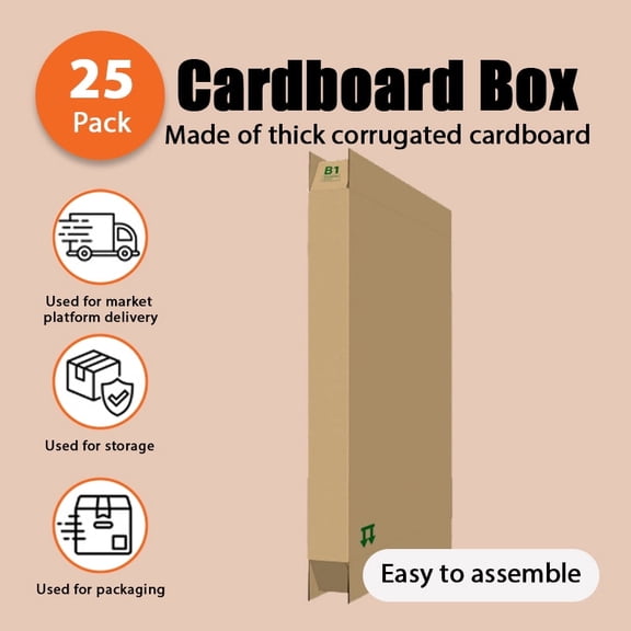 25-Pack Packaging Cartons - 19"x4"x22" Corrugated Boxes for Shipping & Storage