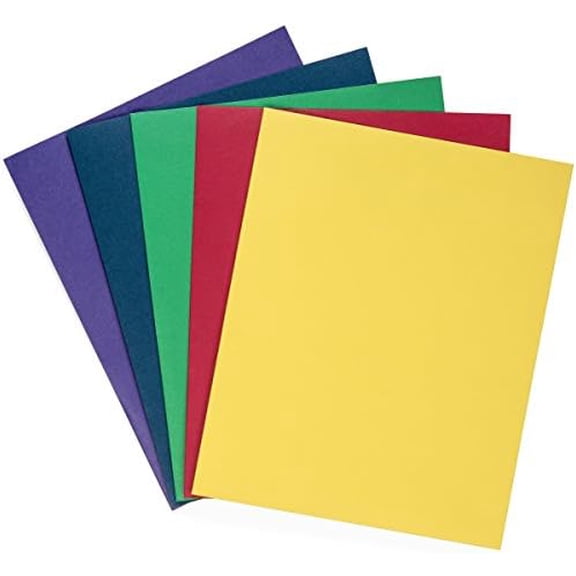 25 Pack Paper Two Pocket Folders Bulk, 2 Pocket Folders Bulk, Designed for Office and Classroom Use, Assorted 5 Colors$$Office