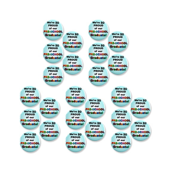 25 Pack - Parents Of Preschool Graduate Pinback Buttons - 2.25 Inch