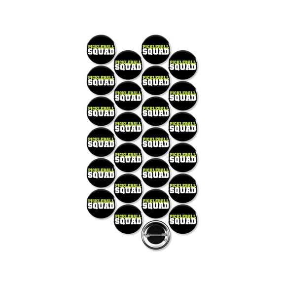 25 Pack - Pickleball Squad Pinback Buttons - 1.5 Inch