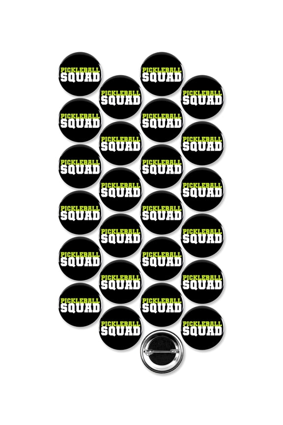 25 Pack - Pickleball Squad Pinback Buttons - 1.5 Inch
