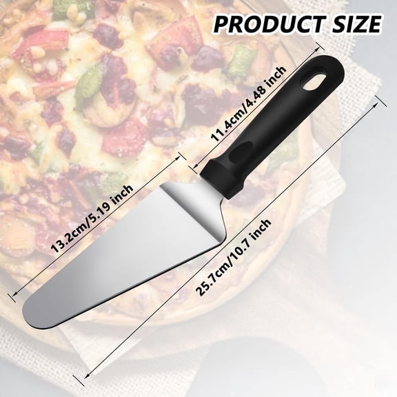 25 Pack Pizza Spatula, Pie Server Cake Cutter Stainless Steel Non Slip Easy Grip Baking Triangular Spade Plastic Handle Shovel