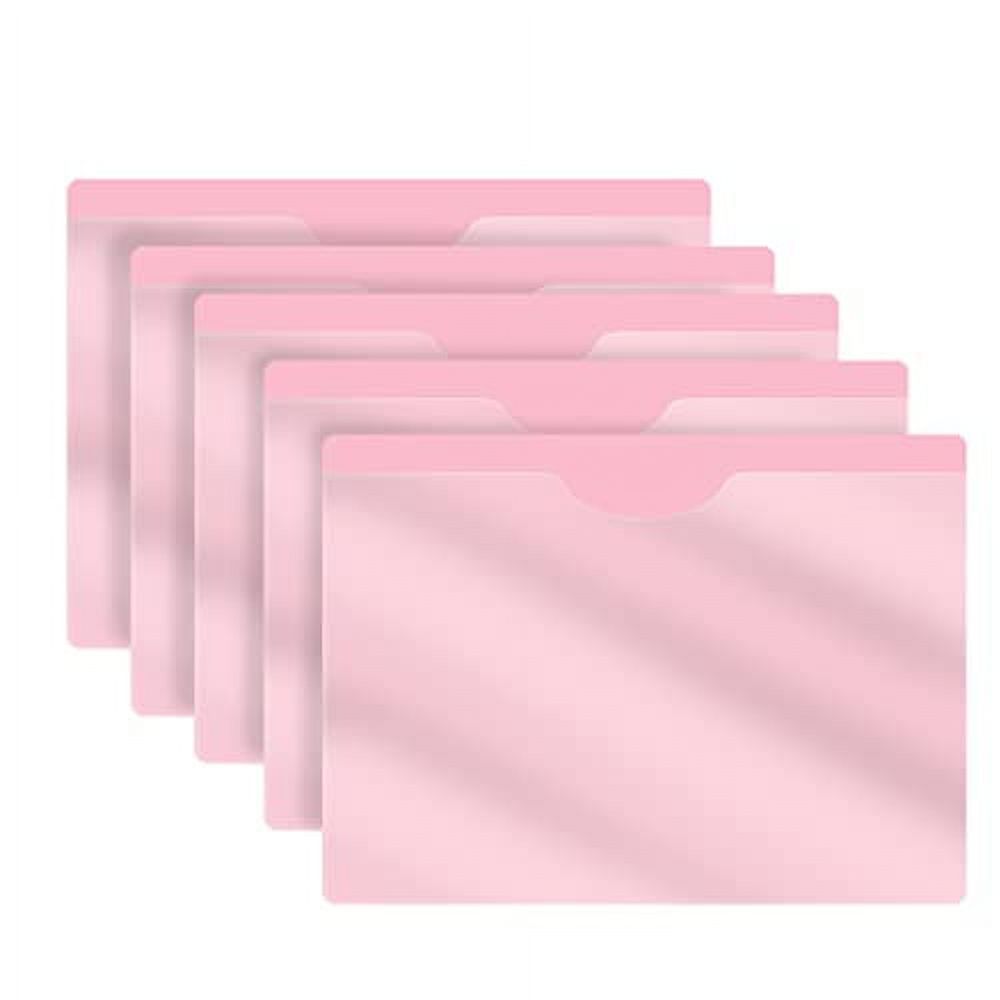 25 Pack, Plastic Pocket File Folders Closed Sides, Letter Size, Clear