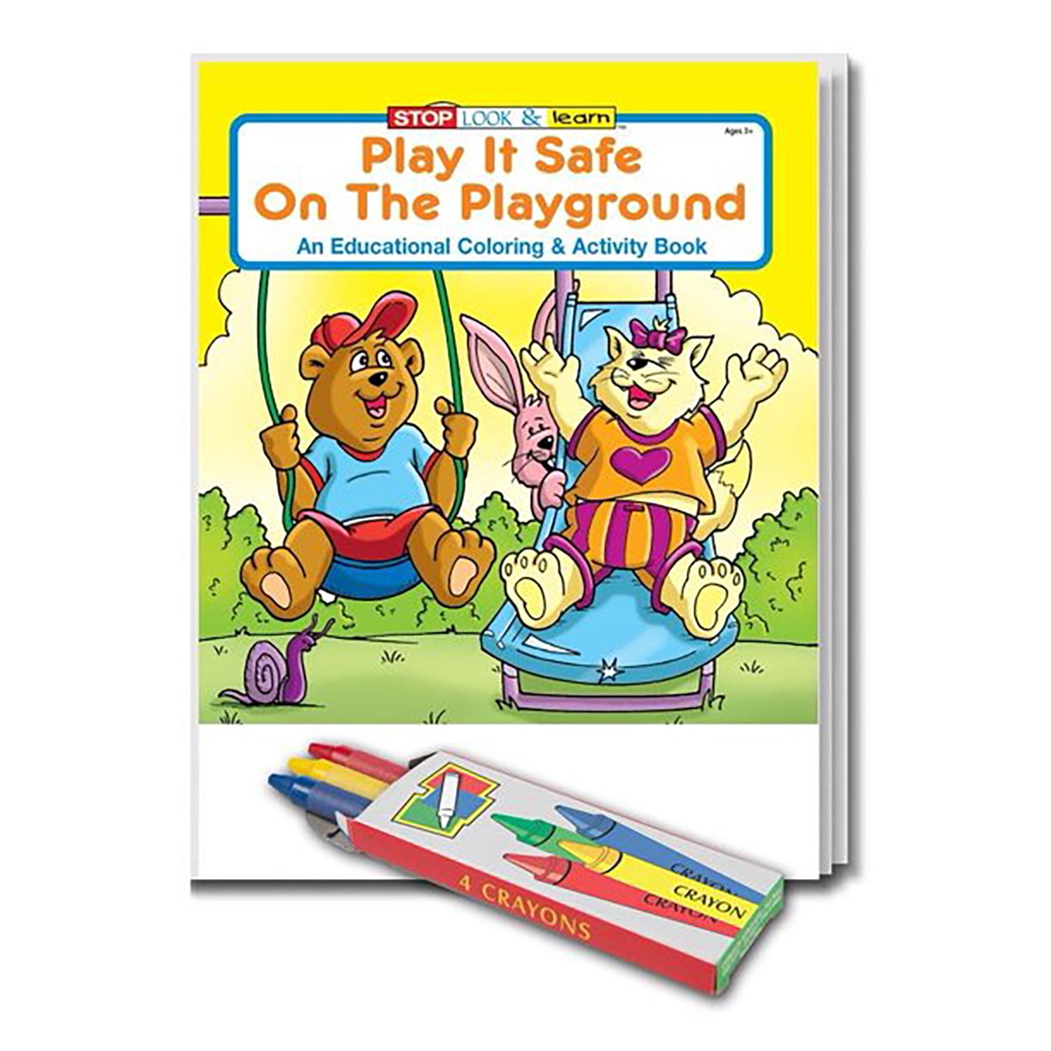 25 Pack - Play It Safe on the Playground Kid's Educational Coloring & Activity Books