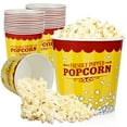 thumbnail image 1 of [25 Pack] Popcorn Buckets Disposable - 130 Oz Yellow and Red Paper Popcorn Containers - Solo Popcorn Tubs for Home and Theater Movie Night - Popcorn Cups for Circus, Carnival Theme Party Decorations, 1 of 7
