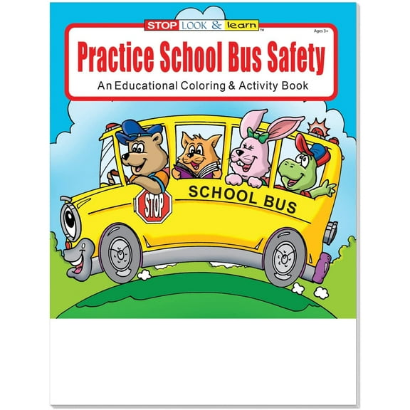 25 Pack - Practice School Bus Safety Kid's Educational Coloring & Activity Books