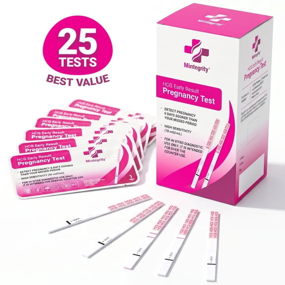 25 Tests for Early Pregnancy HCG Strips Detection for Women, Rapid Results