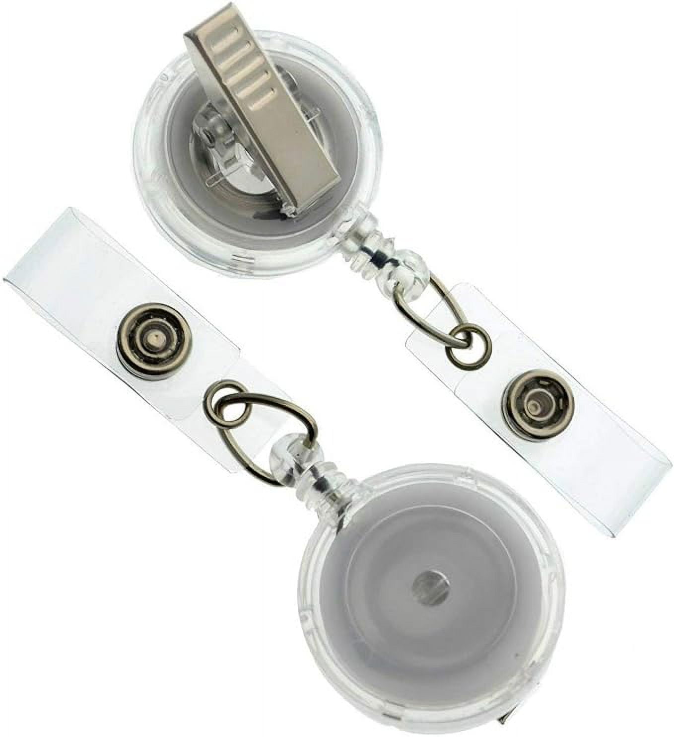 25 Pack - Premium Clear (Translucent) Retractable Badge Reels with Alligator Swivel Clip on Back by Specialist ID (Translucent Clear)