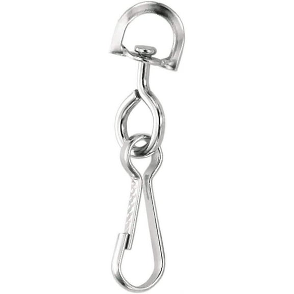 25 Pack - Premium Metal Swivel J Hook Clips for Lanyards - ½ Inch D Ring for DIY Crafts - 1 1/4 Inch Durable Spring Snap Clasp for Making Face Mask Lanyards, Badge Holders & More by Specialist ID