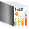 25 Pack Report Covers with Sliding Bar, Clear Report Covers for A4 and