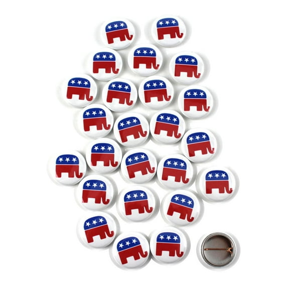 25 Pack - Republican Party GOP Symbol Pinback Buttons - 1 Inch