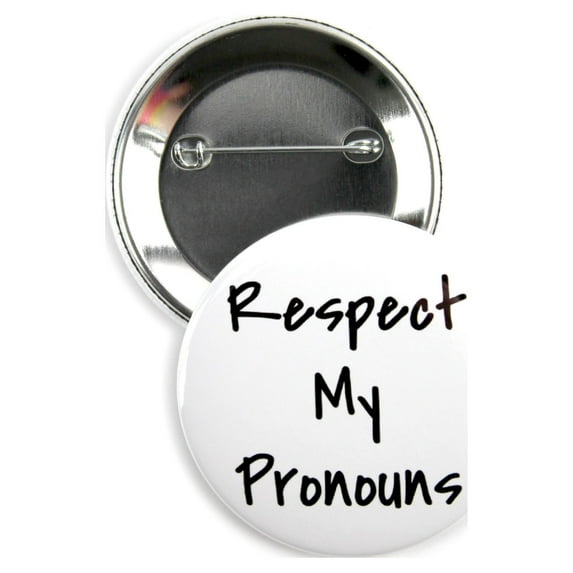 25 Pack - Respect My Pronouns Preferred Gender Pinback Button Badges 2.25 Inch