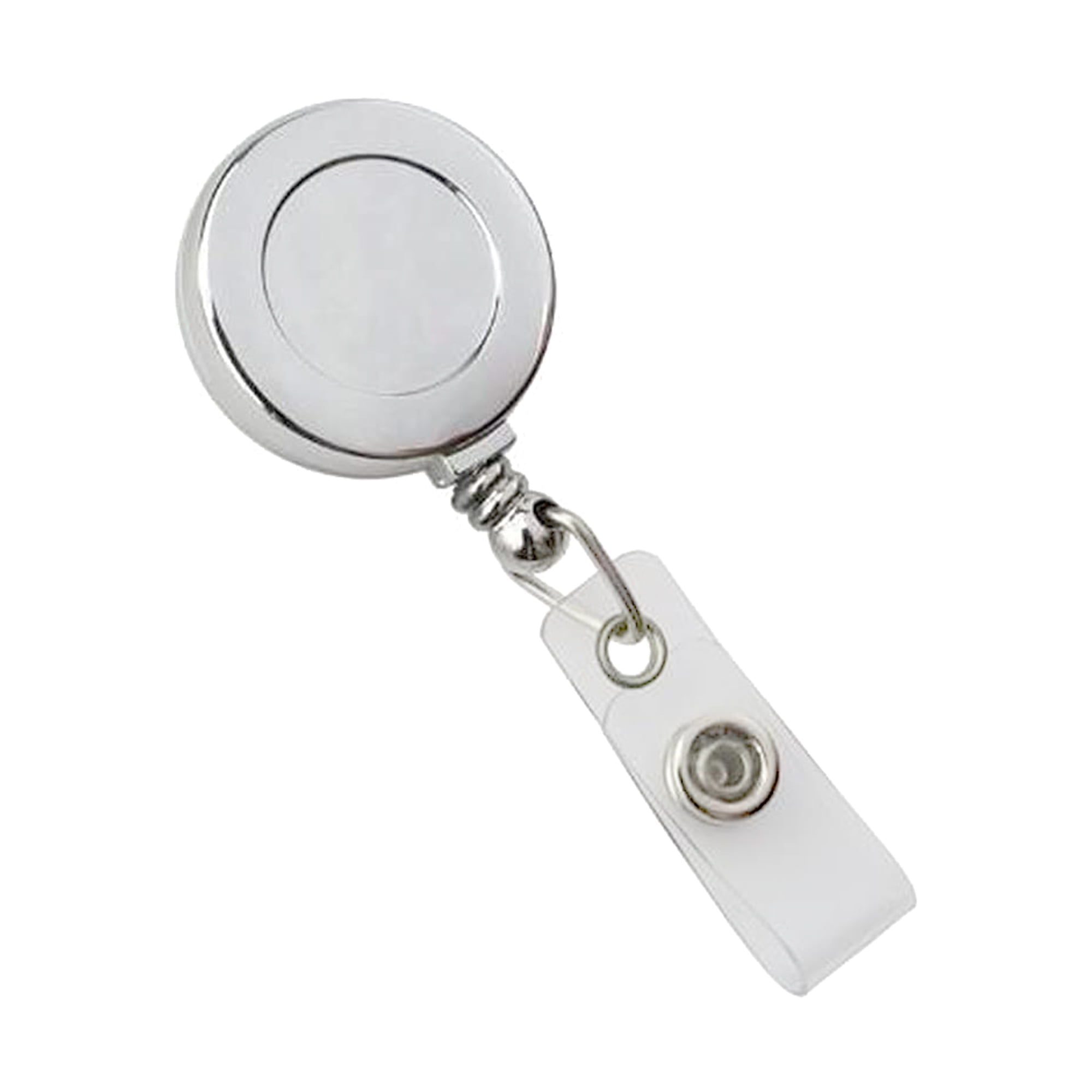 25 Pack - Retractable Badge Reel with Belt Clip - Shiny Metallic Bling Card Extender for Access Card or Key by Specialist ID (Silver)