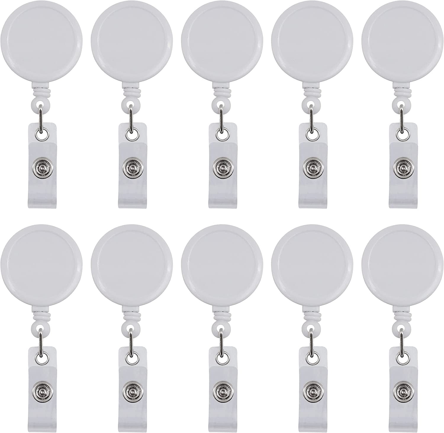 25 Pack Retractable ID Badge Holder Badge Reels with Swivel Alligator