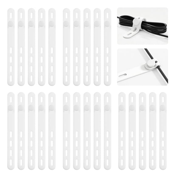 25 Pack Reusable Silicone Cable Ties, Adjustable High Elastic Cord Organizer Straps, Multi-Purpose Wire Bundling Tool for Home, Office, School & Travel