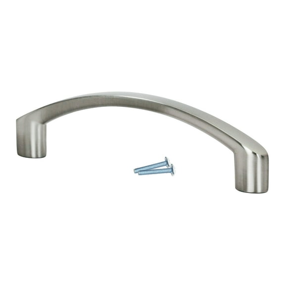 25 Pack Rok Arch Style 3-3/4" Hole Centers, Length 4-9/32", Brushed Nickel Finish Cabinet Pull