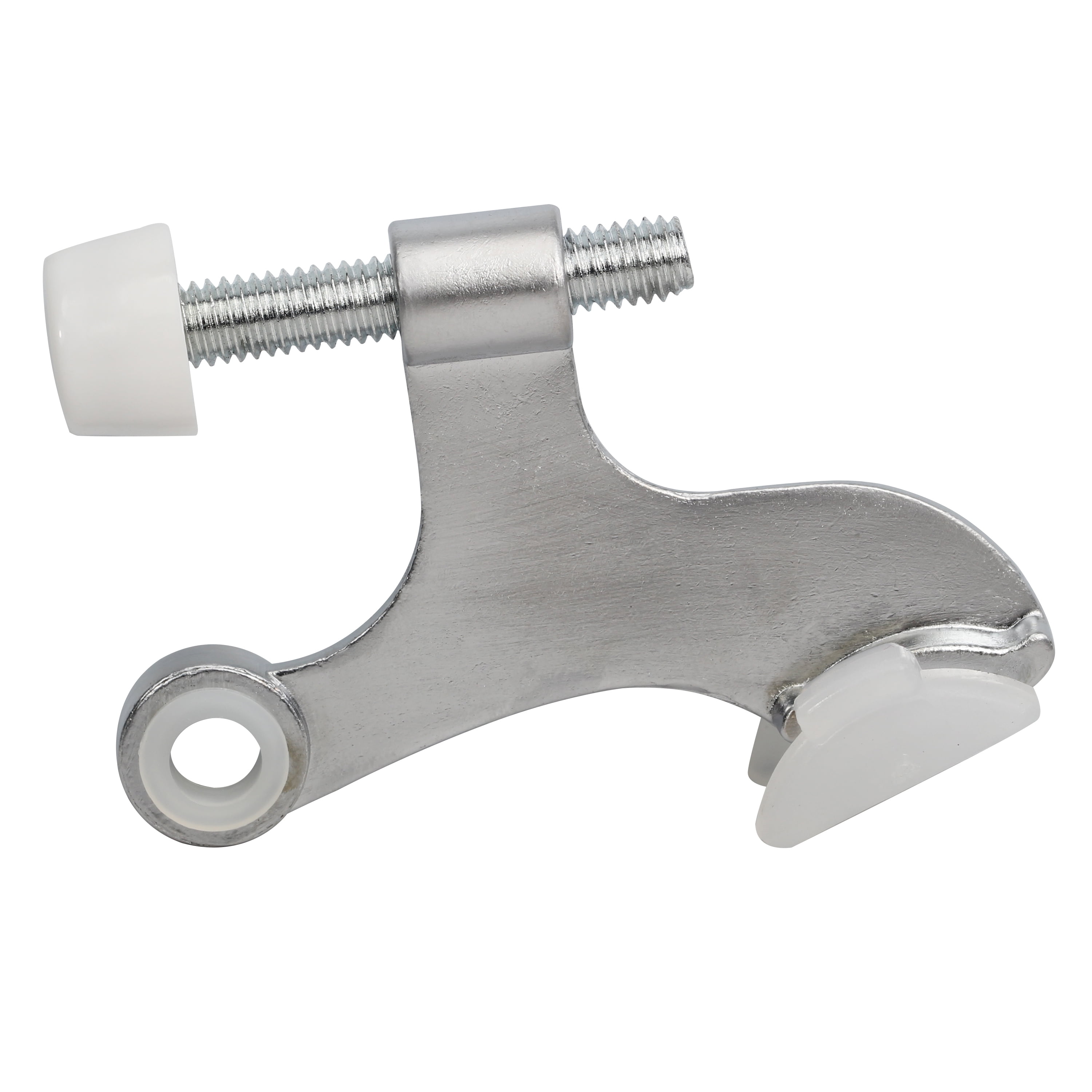 25 Pack Rok Hardware Heavy Duty Hinge Pin Door Stop, Brushed Chrome Finish with White Rubber Trims