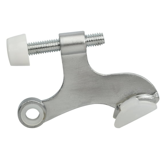 25 Pack Rok Hardware Heavy Duty Hinge Pin Door Stop, Brushed Chrome Finish with White Rubber Trims