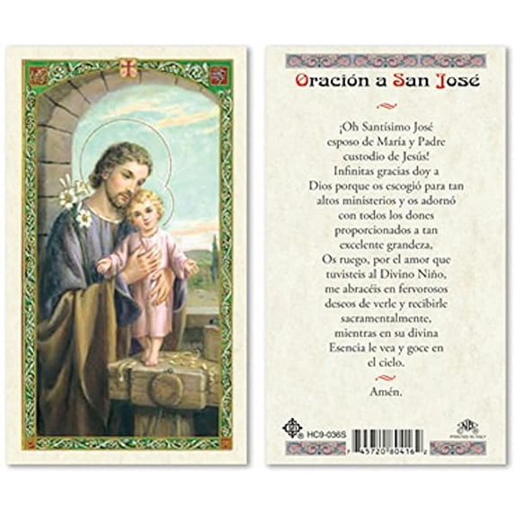 25 Pack - SPANISH ST JOSEPH LAMINATED PRAYER CARDS