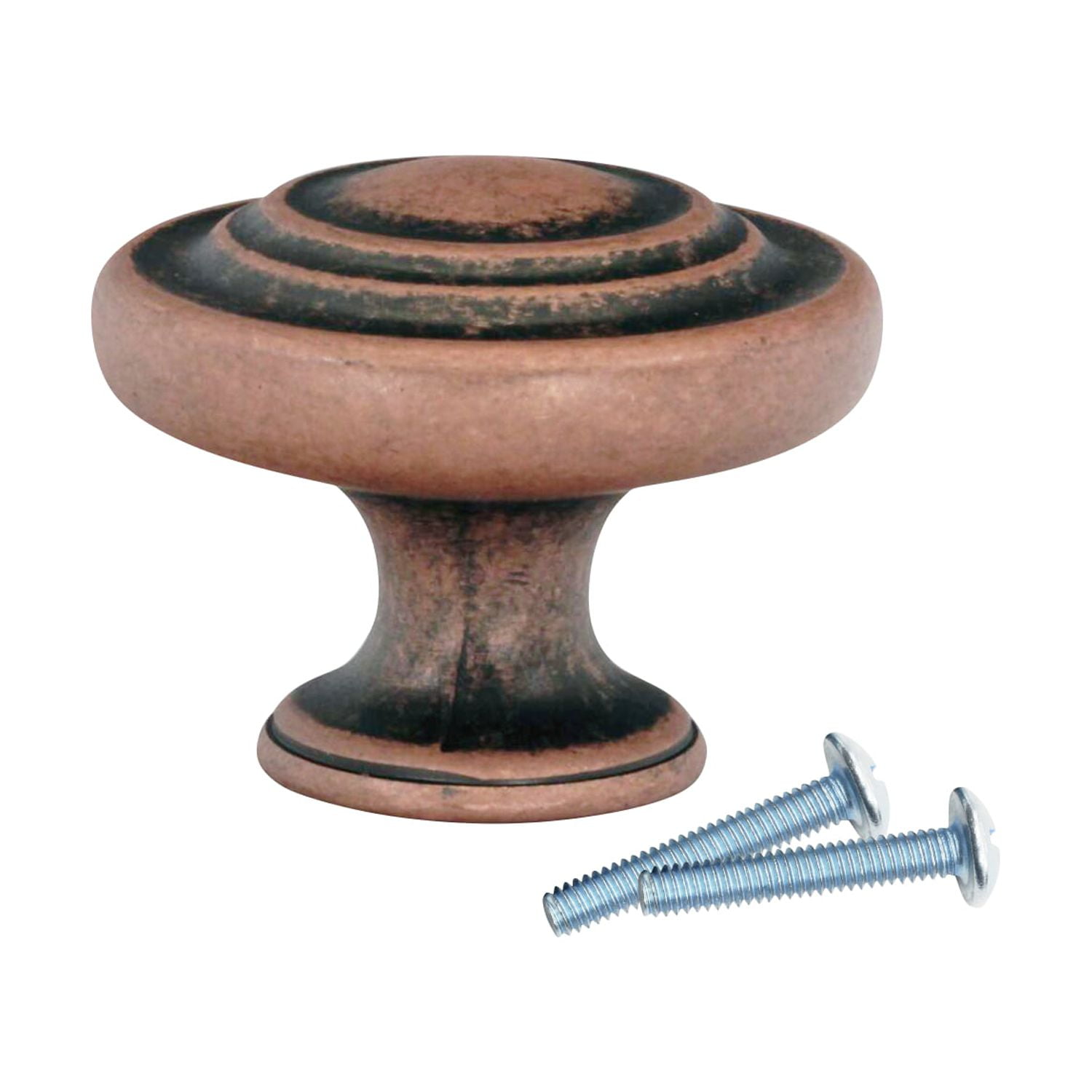 25 Pack Saturn Ring Classic Metal Antique Copper Cabinet Knob 1-11/32 (34mm)