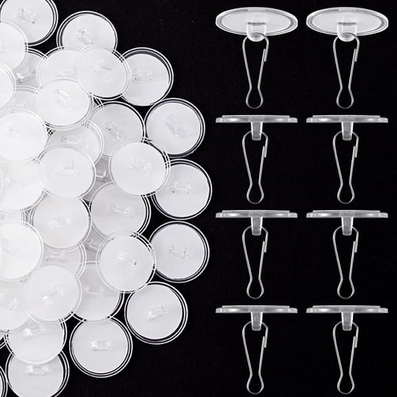 25 Pack Self-Adhesive Ceiling Hooks for , Small Sticky Ceiling Discs with Metal Hook, Removable Transparent Wall Hanger for Christams Wedding Birthday Party Decorations