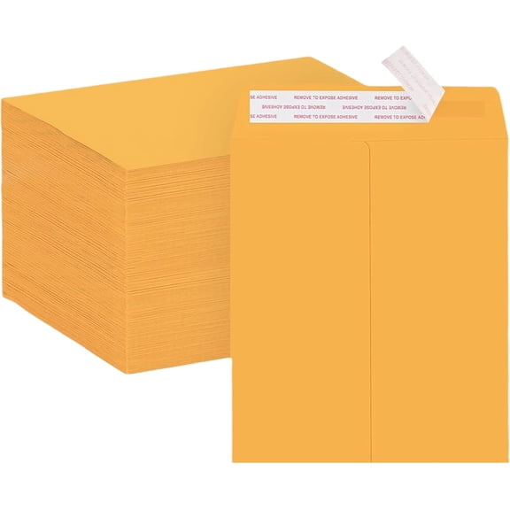 25 Pack Self Sealing Manila Envelopes 9 x 12, Kraft Mailing Envelopes with Double Sided Gummed Flap, Anti Tear Printable for Office Document Storage