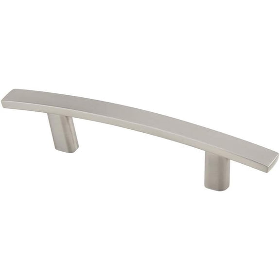 25 Pack Silverline 3" Hole Center Cabinet Hardware Pull Curved Subtle Arch Modern Kitchen Bathroom Handles, Brush Satin Nickel