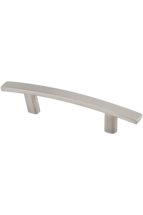 25 Pack Silverline 3" Hole Center Cabinet Hardware Pull Curved Subtle Arch Modern Kitchen Bathroom Handles, Brush Satin Nickel