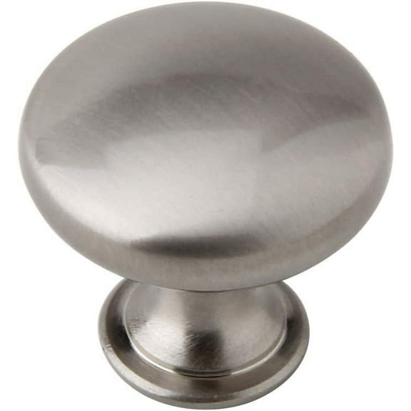 25 Pack - Silverline Cabinet Round Knob Pulls for Kitchen Bathroom Drawer Closet Door Cupboard 30mm Brushed Satin Nickel