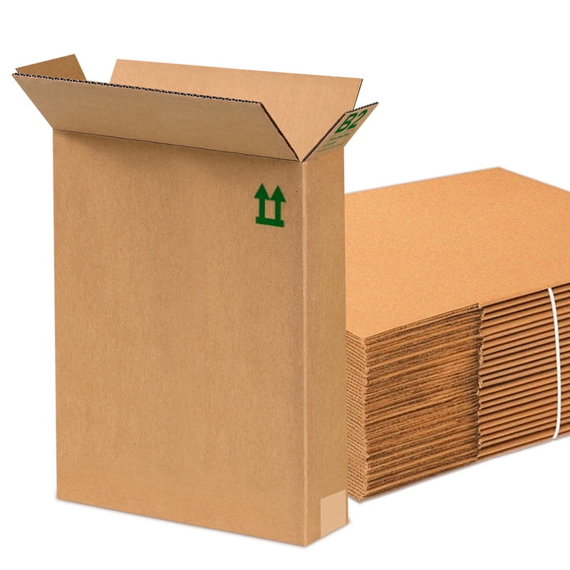 25 Pack Slim Extra Long Moving Boxes – 23" x 3" x 25" – Cardboard Containers for Home Packing & Storage