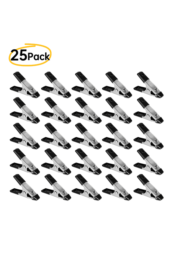 25 Pack Small Clamps,Garden 2 Inch Mini Spring Clips Clamps Heavy Duty for Crafts/Backdrop/Greenhouse,Metal Chip Clips Open Mouth is 3/4 Inch for Woodworking Photography