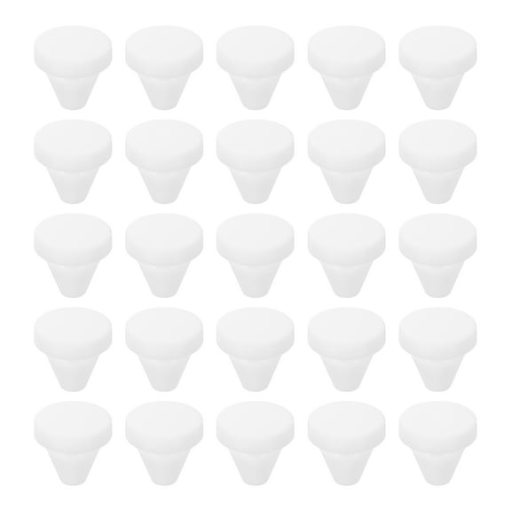 25 Pack Snug Plugs, Rubber Hole Plugs Round Soft Flexible Stopper Fit 6mm (0.24 Inch) Hole Dia., Waterproof Silicone Plug, White