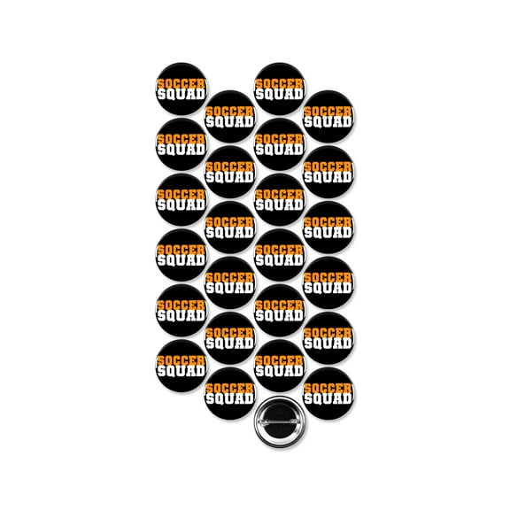25 Pack - Soccer Squad Sports Pinback Buttons - 1.5 Inch